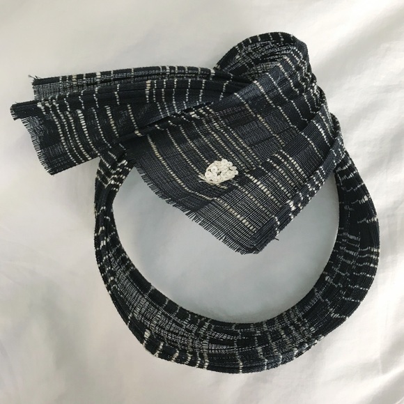 Vintage Fascinator Hat Cap Sinamay Sequin Celine Robert France Black - Picture 9 of 11